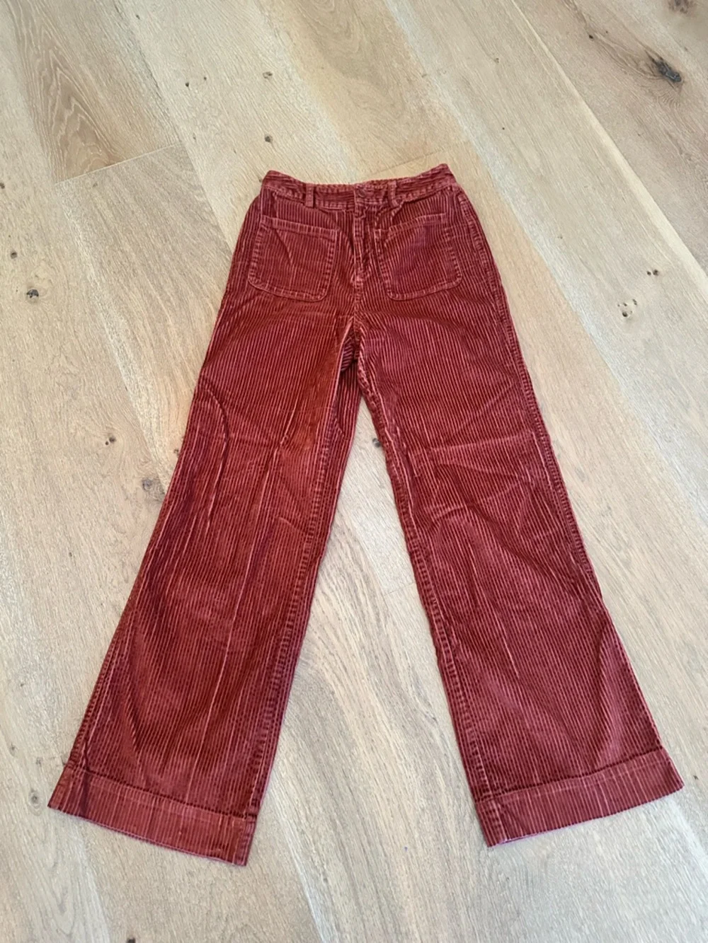 Ulla Johnson Rust Red Wide-Leg Corduroy Pants, like new, flattering fit - Picture 1 of 6